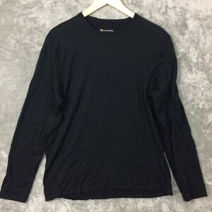 Cloudveil Base Layer Shirt Mens Large 100% Merino Wool Black Hiking Lightweight